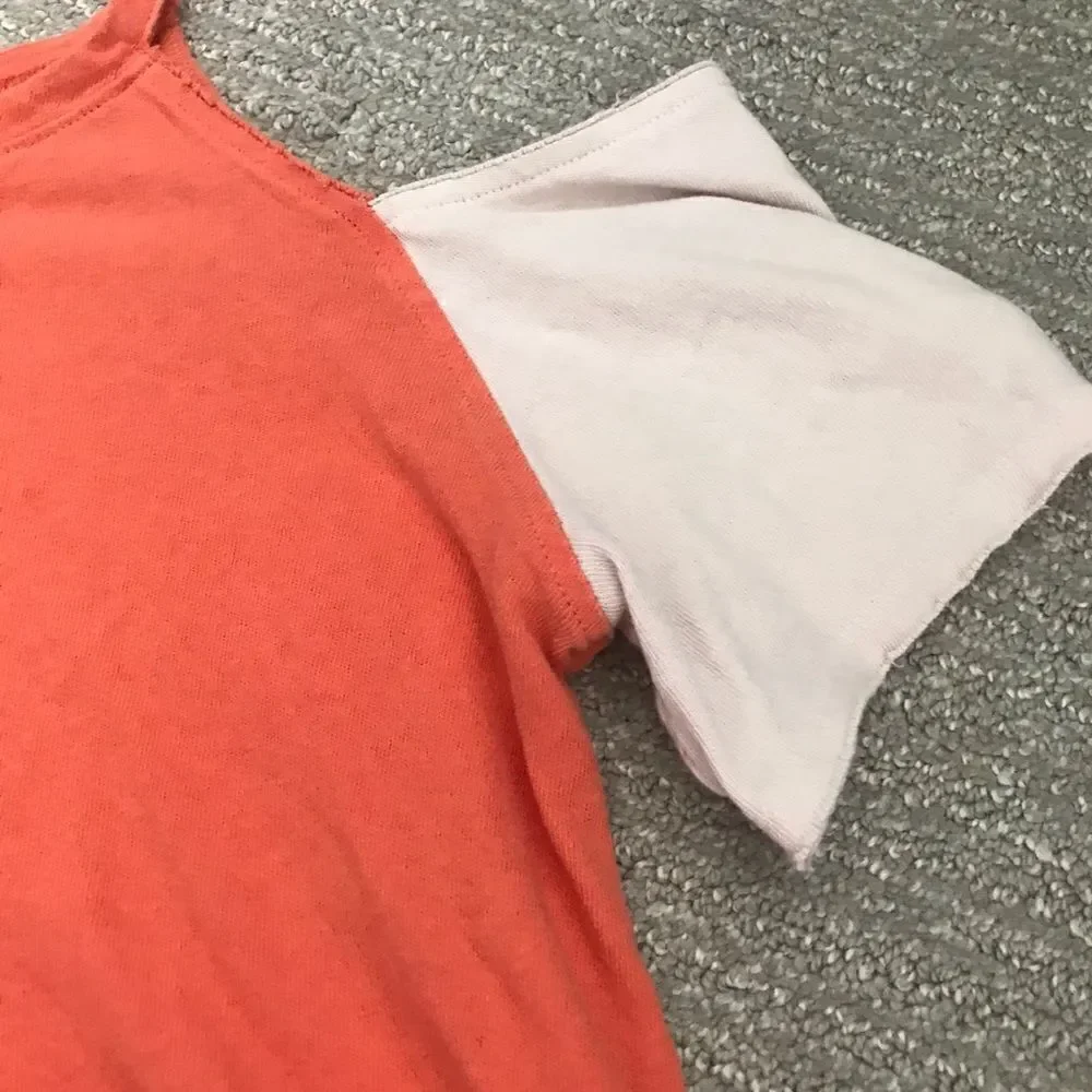 3/$15 We the free orange and beige off shoulder top